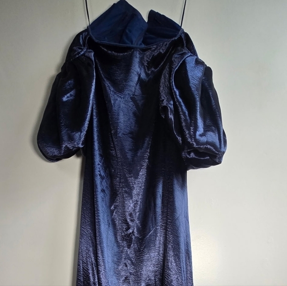 New Caroline Constas Palmer Off The Shoulder Navy Maxi Dress Evening Gown NWT XS - Picture 8 of 10